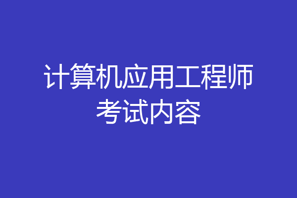 计算机应用工程师考试内容