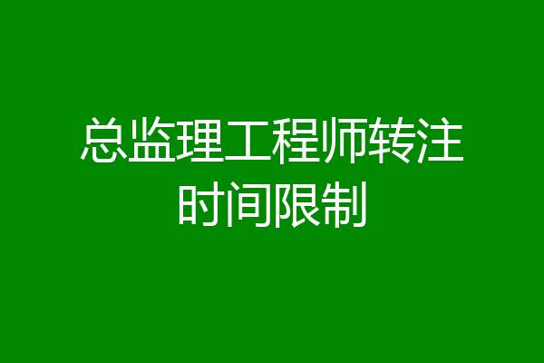 总监理工程师转注时间限制