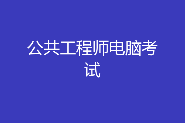 公共工程师电脑考试