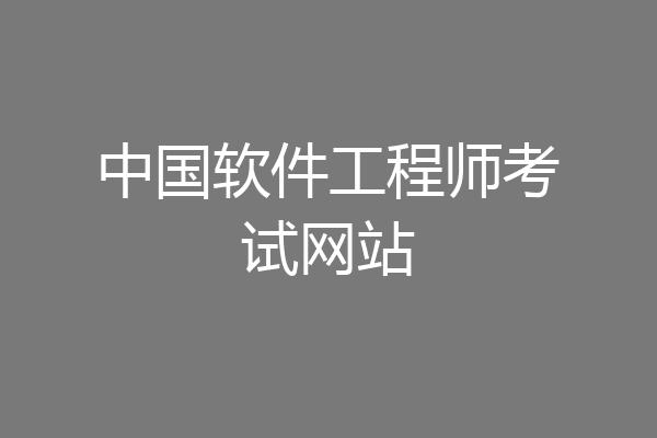 中国软件工程师考试网站
