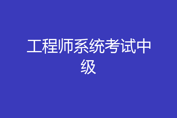 工程师系统考试中级