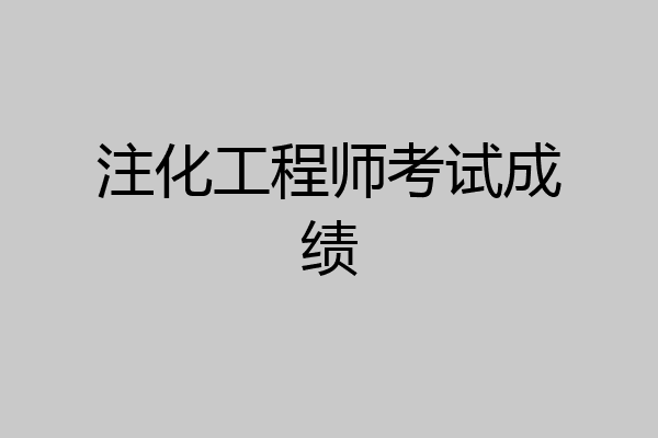 注化工程师考试成绩