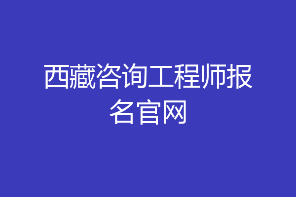 西藏咨询工程师报名官网