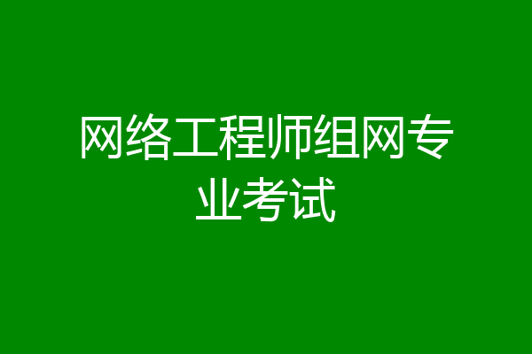 网络工程师组网专业考试