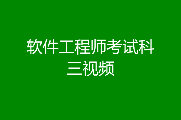 软件工程师考试科三视频