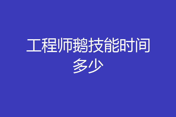 工程师鹅技能时间多少