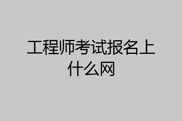 工程师考试报名上什么网