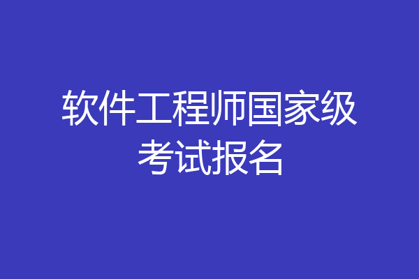 软件工程师国家级考试报名