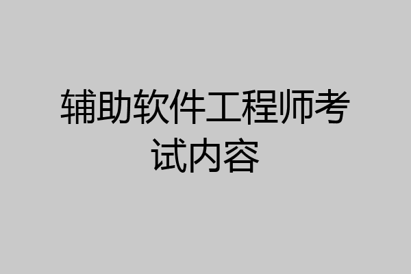 辅助软件工程师考试内容