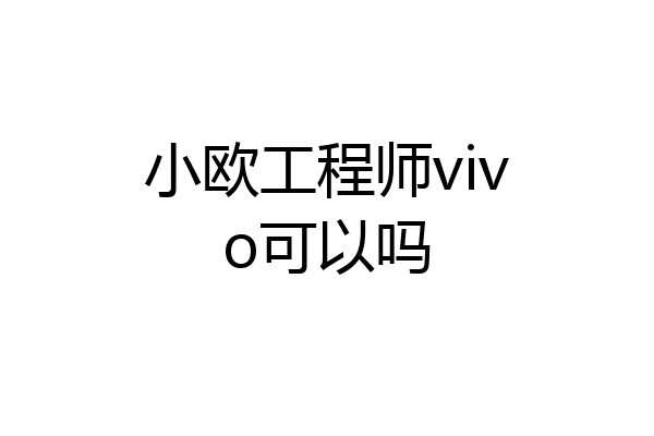 小欧工程师vivo可以吗