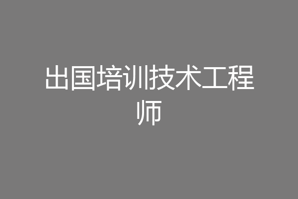 出国培训技术工程师