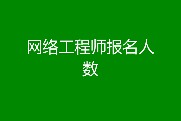 网络工程师报名人数