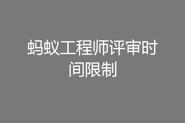 蚂蚁工程师评审时间限制