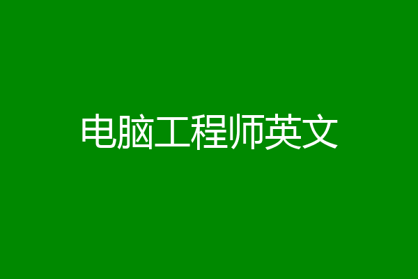 电脑工程师英文