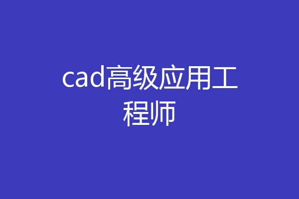 cad高级应用工程师