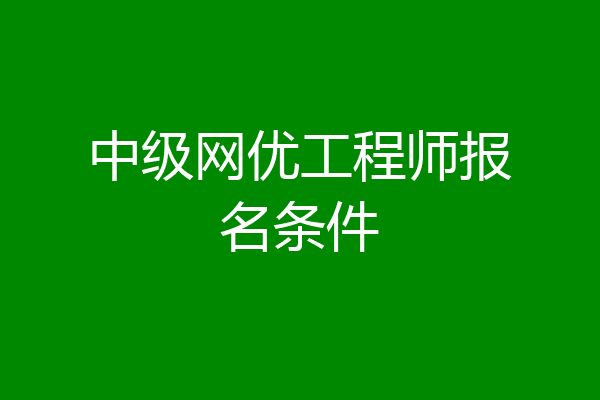 中级网优工程师报名条件