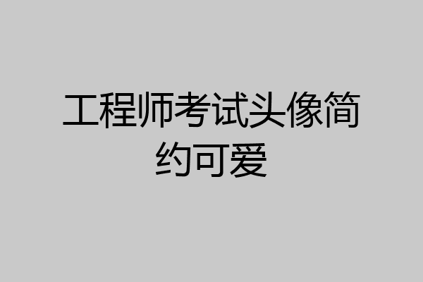 工程师考试头像简约可爱