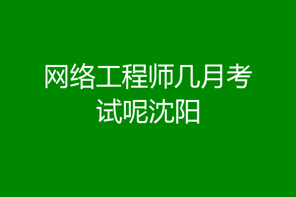 网络工程师几月考试呢沈阳