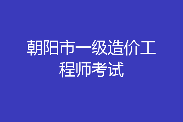 朝阳市一级造价工程师考试