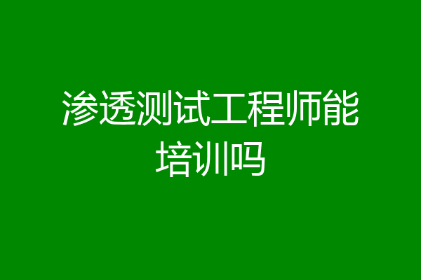 渗透测试工程师能培训吗