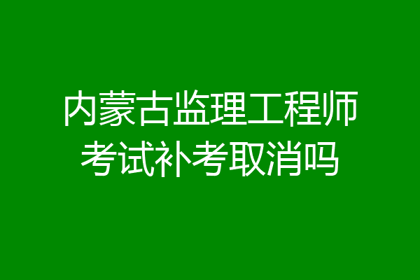 内蒙古监理工程师考试补考取消吗