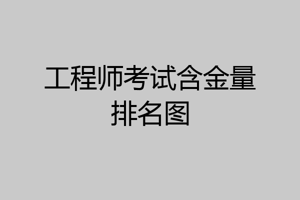 工程师考试含金量排名图