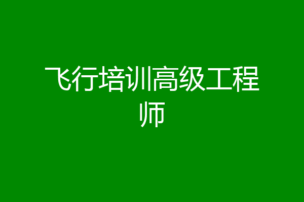 飞行培训高级工程师
