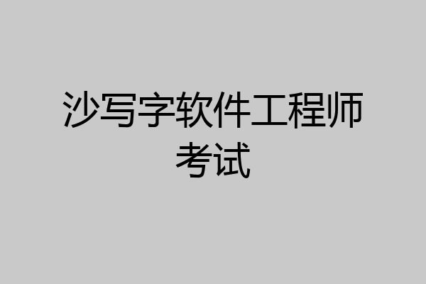 沙写字软件工程师考试