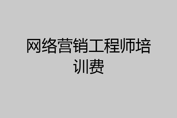 网络营销工程师培训费
