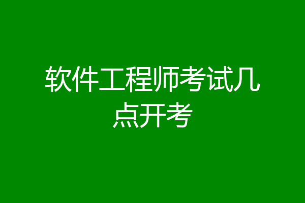 软件工程师考试几点开考