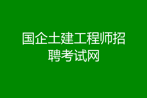 国企土建工程师招聘考试网