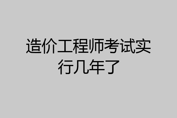 造价工程师考试实行几年了
