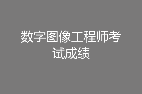 数字图像工程师考试成绩