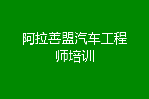 阿拉善盟汽车工程师培训