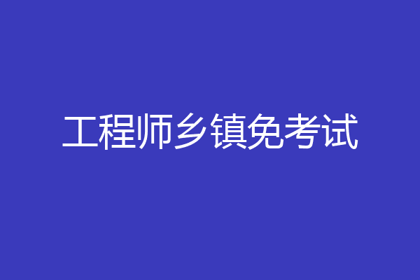 工程师乡镇免考试