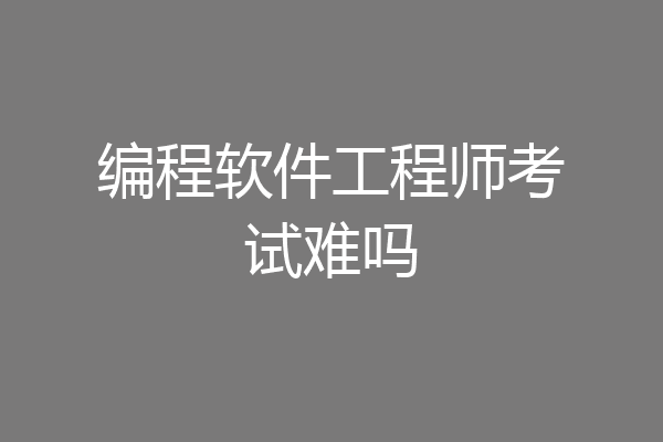 编程软件工程师考试难吗