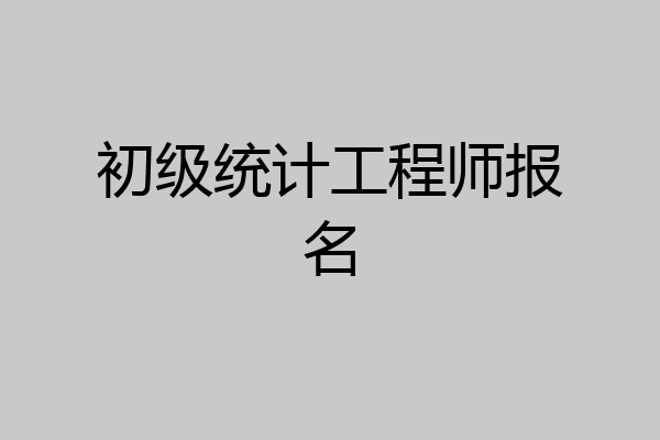 初级统计工程师报名