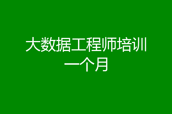 大数据工程师培训一个月