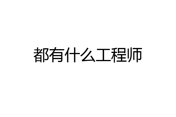 都有什么工程师