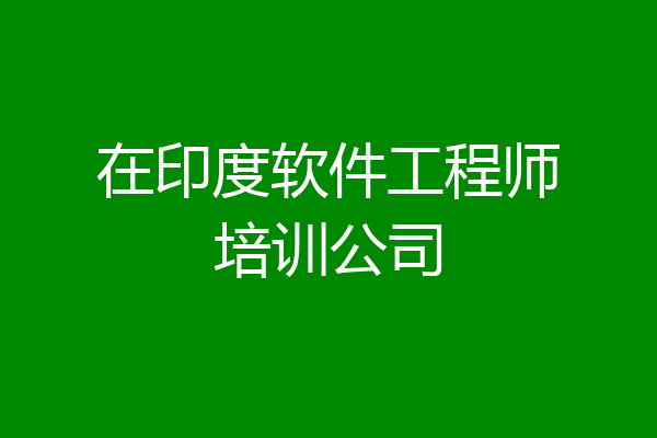 在印度软件工程师培训公司