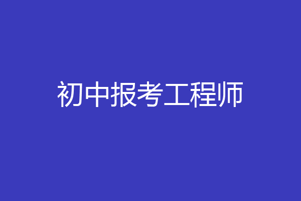初中报考工程师