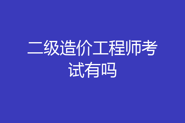 二级造价工程师考试有吗
