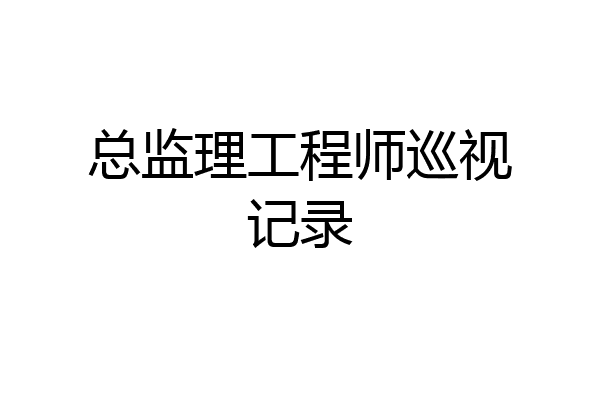 总监理工程师巡视记录