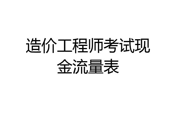 造价工程师考试现金流量表