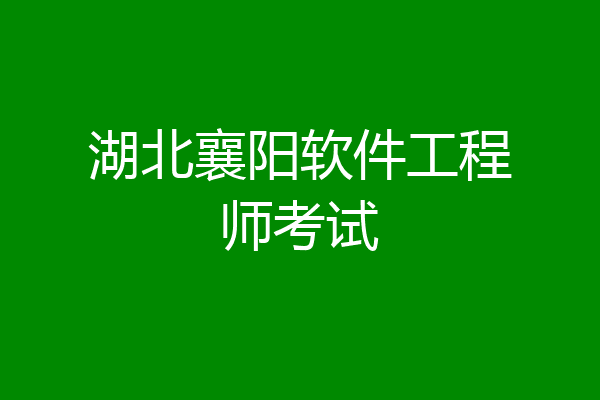 湖北襄阳软件工程师考试