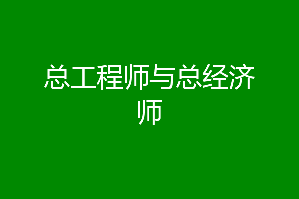 总工程师与总经济师