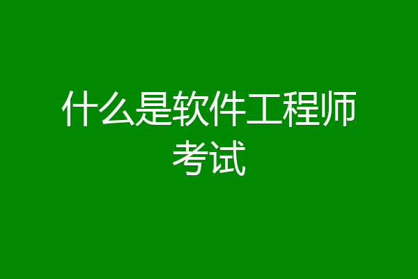什么是软件工程师考试