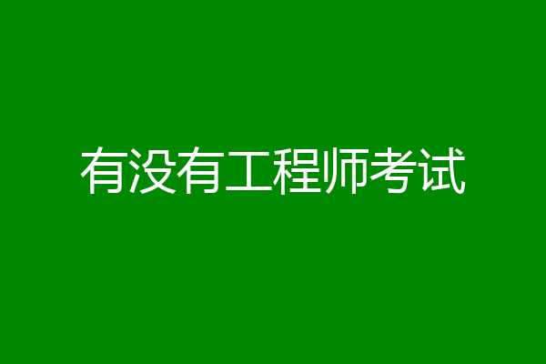 有没有工程师考试