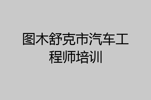 图木舒克市汽车工程师培训
