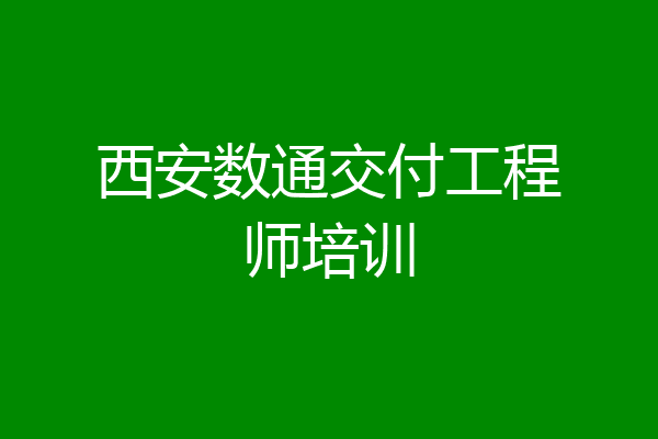西安数通交付工程师培训